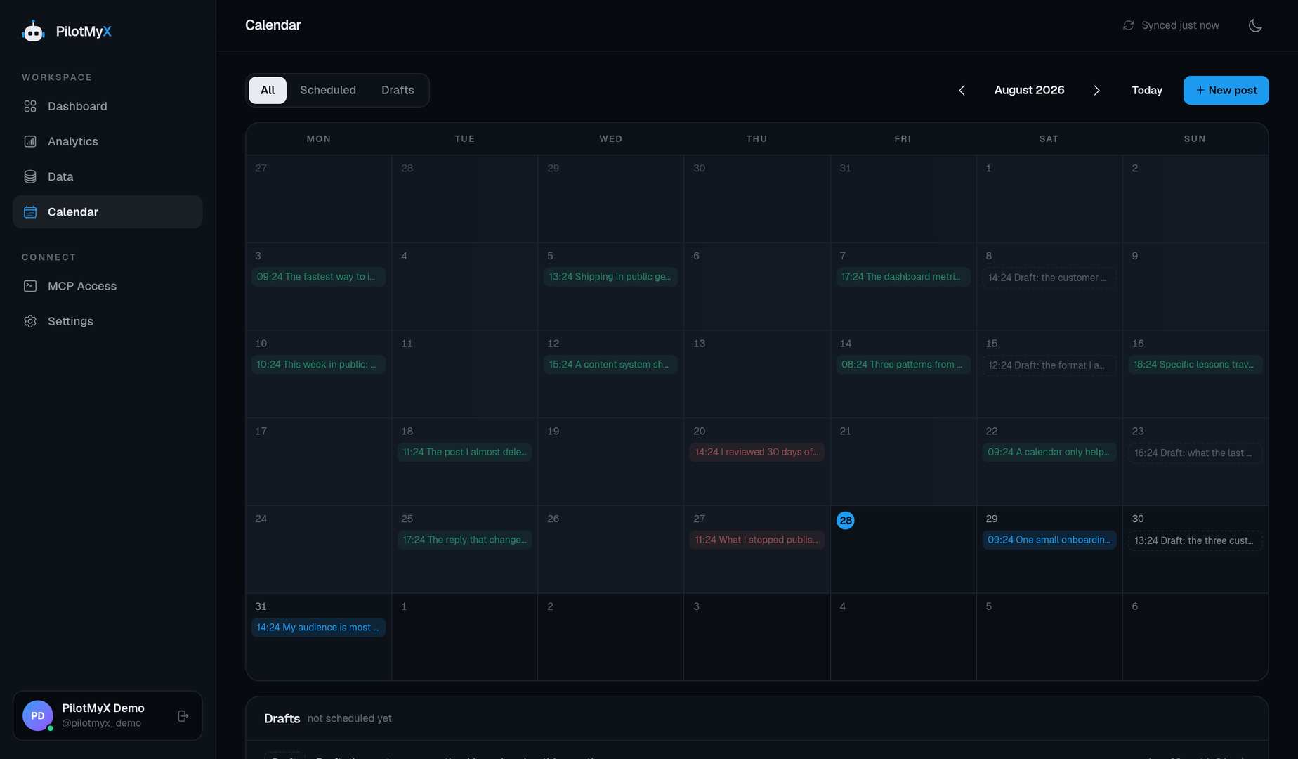 Calendar page