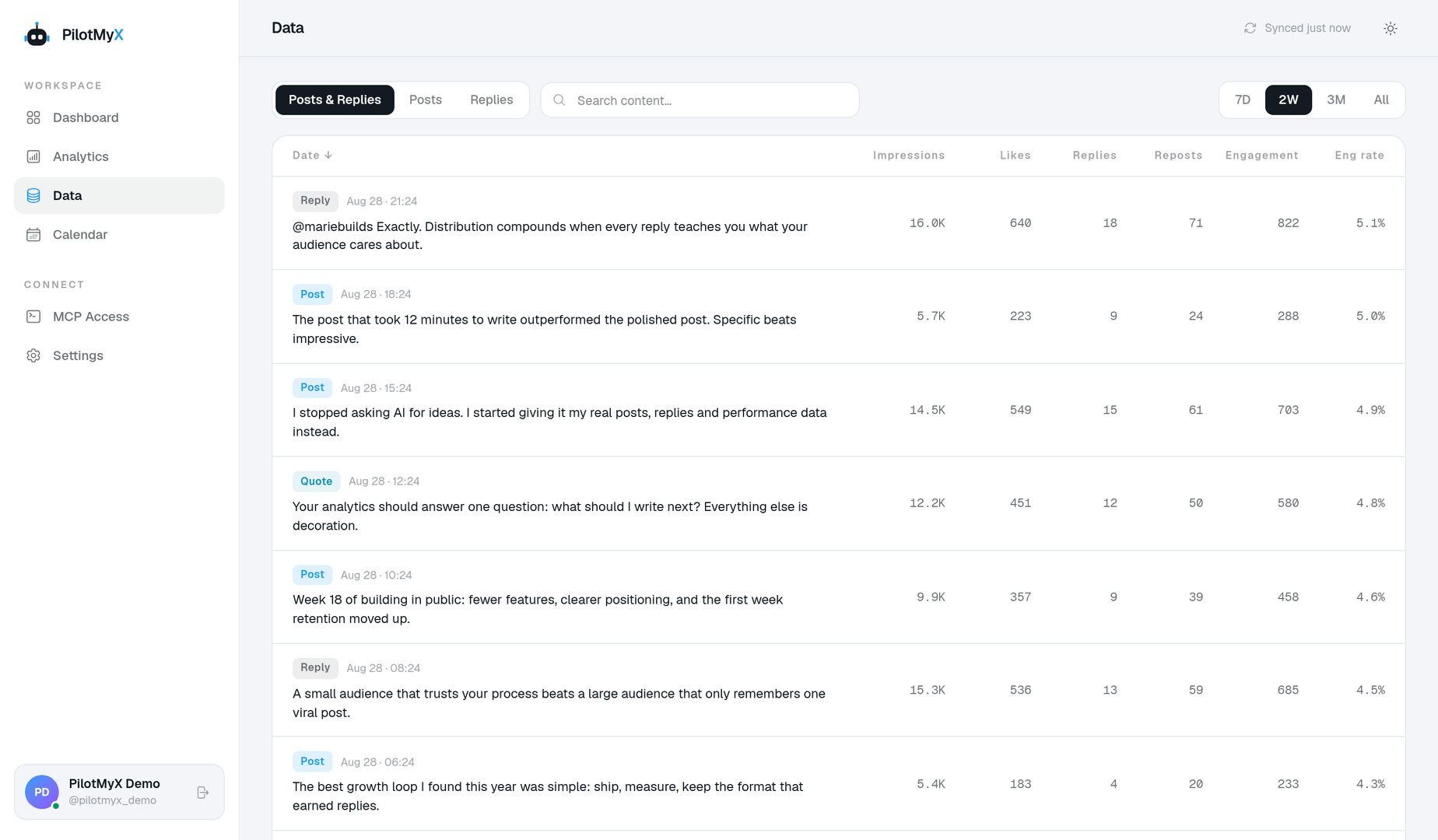 PilotMyX screenshot