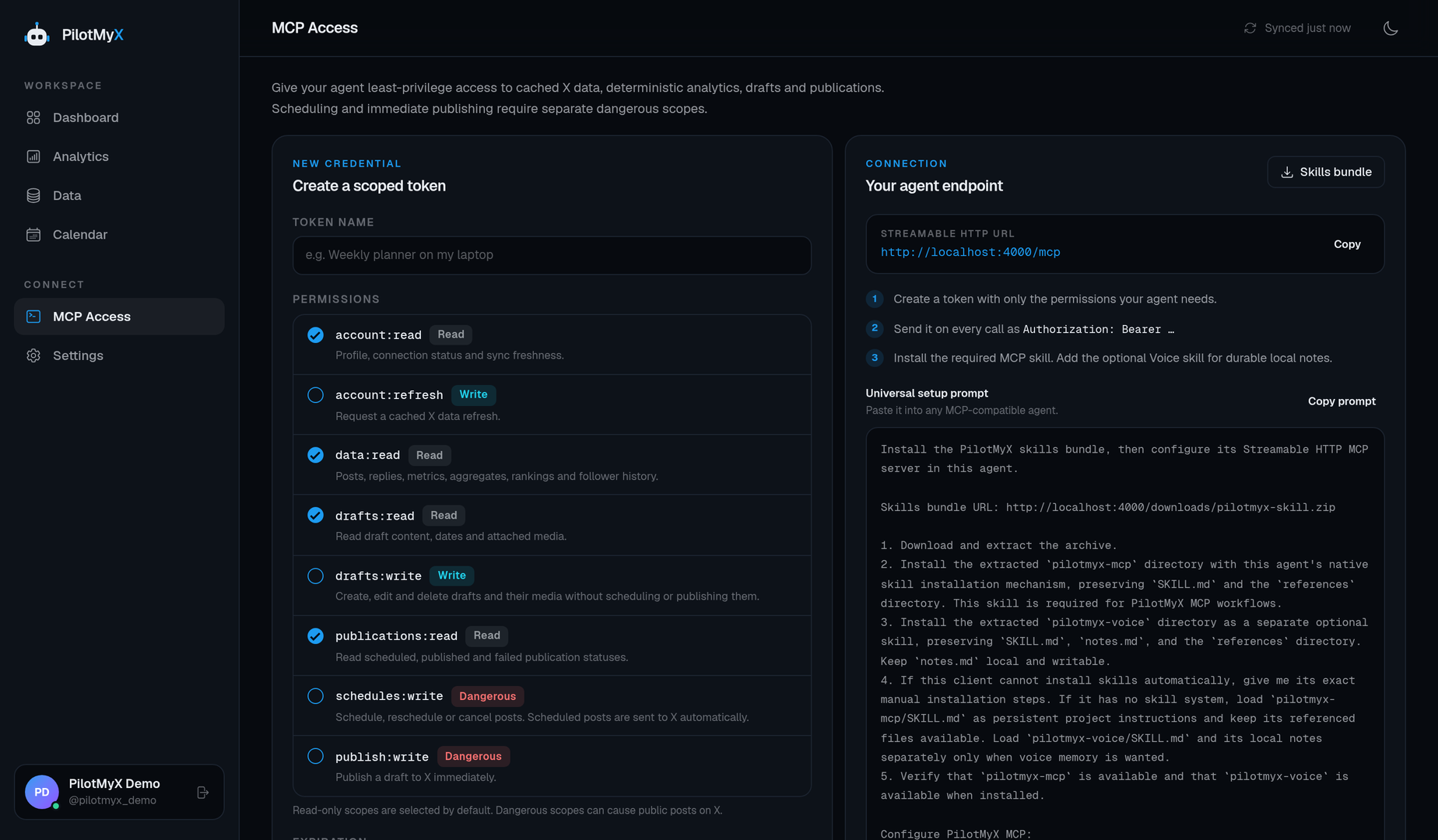 MCP Access page